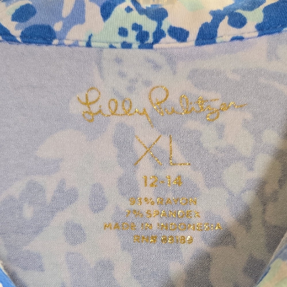 Girls Lilly Pulitzer Blue and White Buttoned Polo Sundress NWOT - Picture 2 of 7